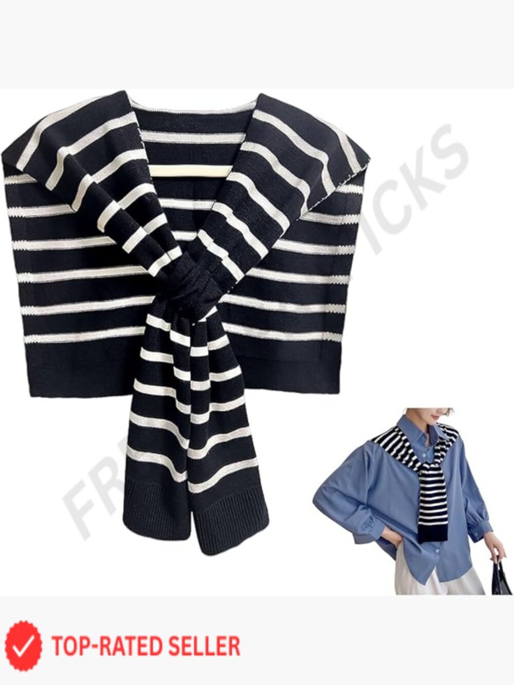 Knitted Sweater Shawl Wrap with Sleeves Elegant Casual Chic Pashmina Cape